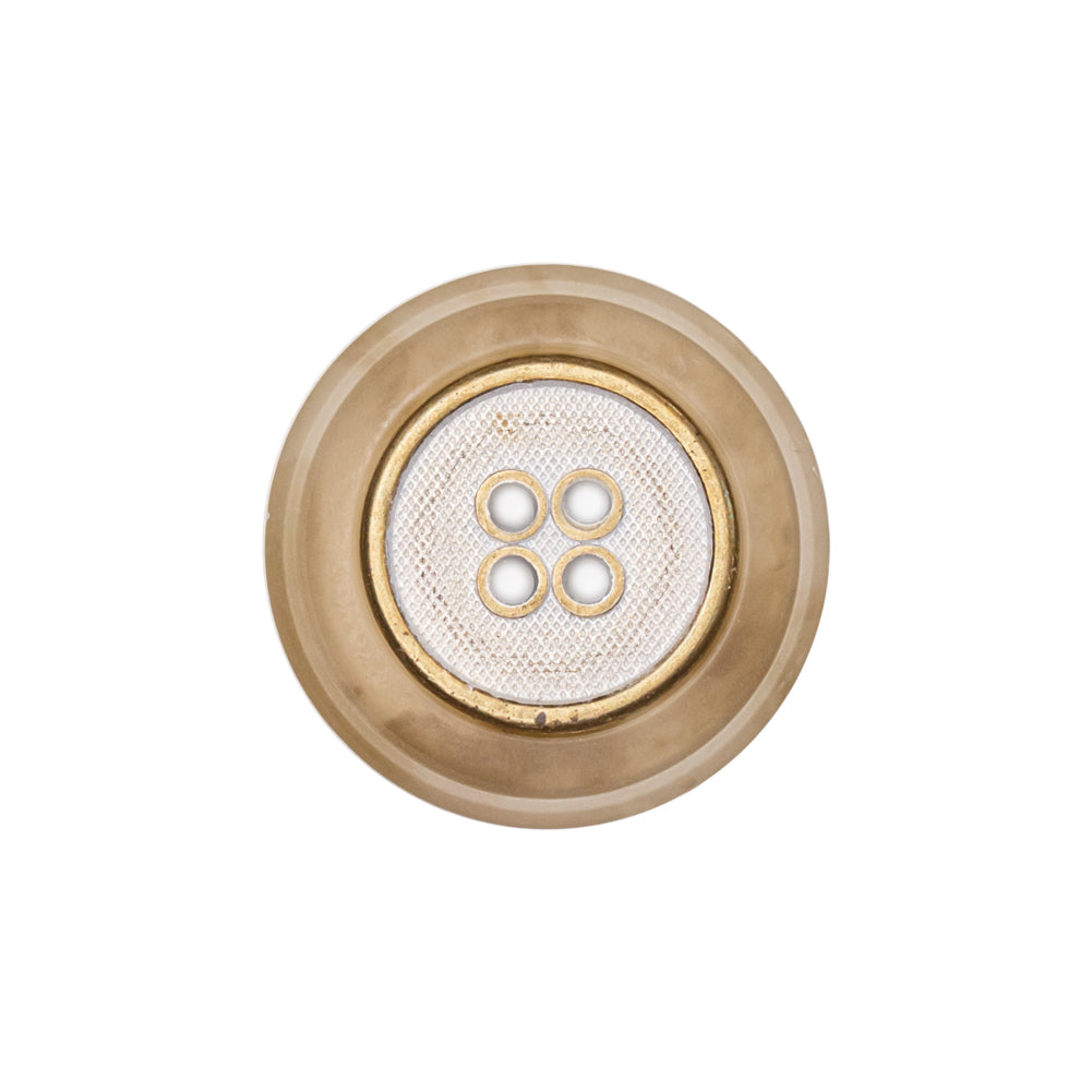 Italian Kelp and Silver Nailshead and Translucent Plastic 4-Hole Button - 36L/23mm - Joann Fabrics