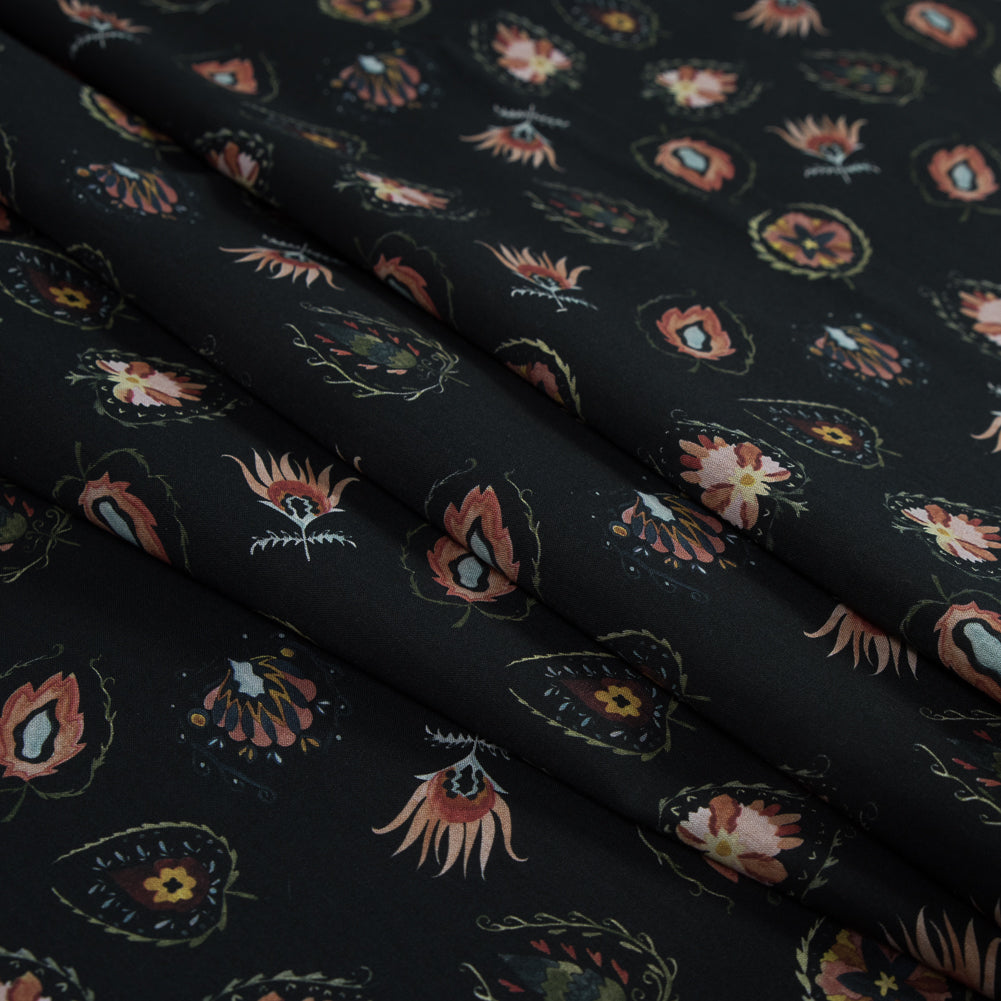 Cotton Voile - Black Floral - Heliconia Flame Print - Mood Exclusive Aloha Collection - Joann Fabrics