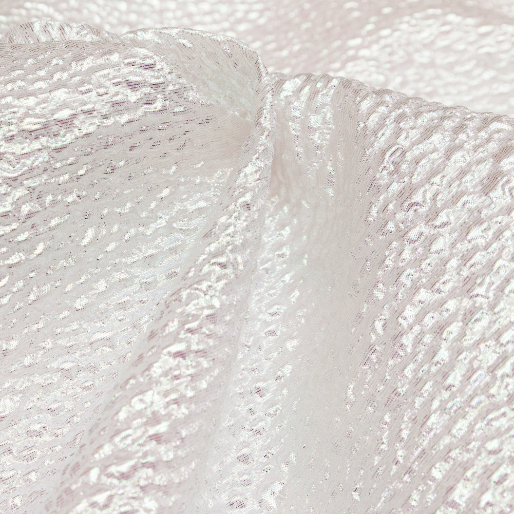 Metallic Bright White and Green Iridescent Bubbly Organza Brocade - Joann Fabrics