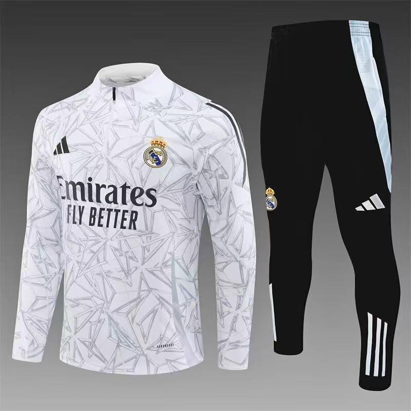 2024/2025 Real Madrid half-pull training suit white set