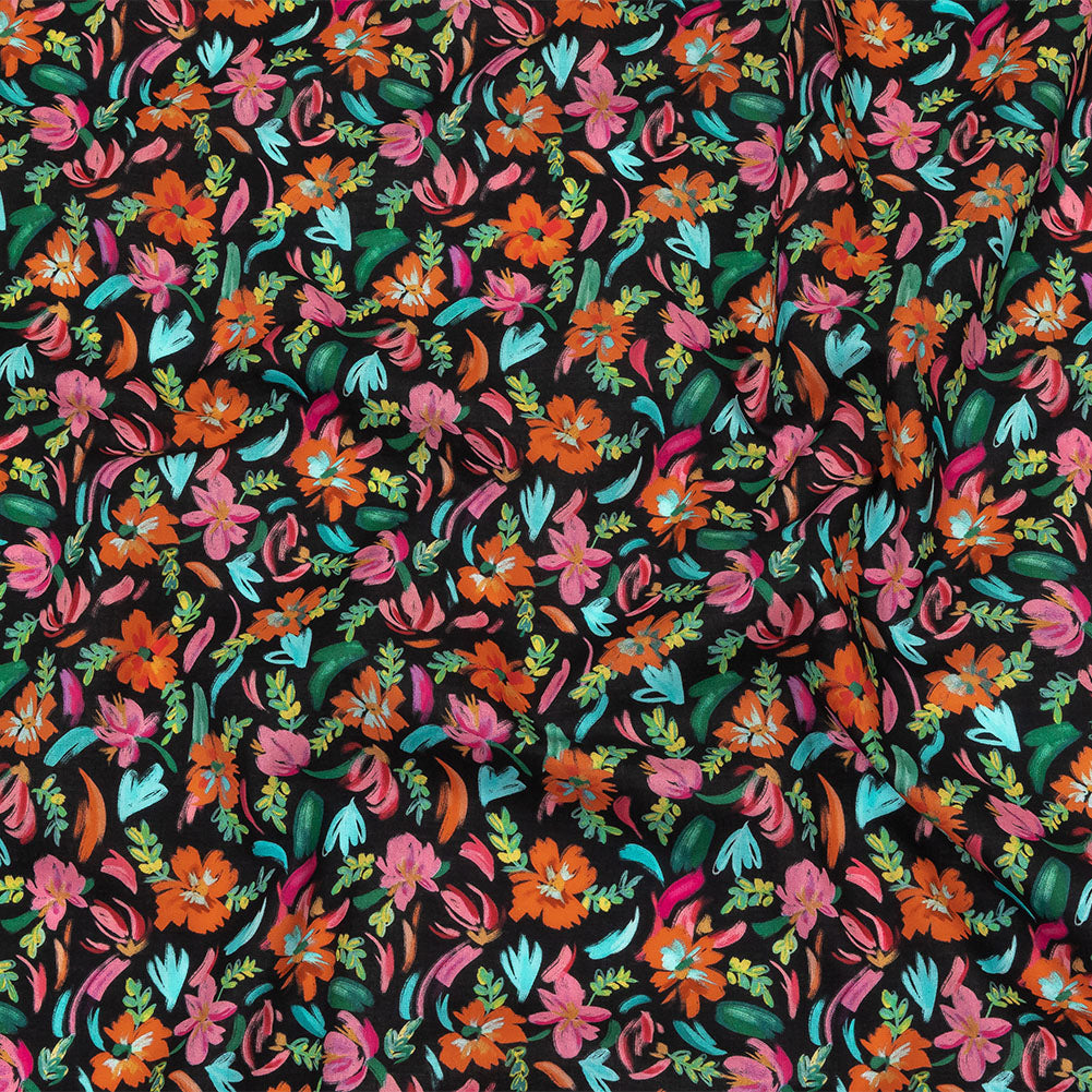 Cotton Voile - Pink, Blue and Black Floral - Confetti Fete Print - Mood Exclusive Citrus Collection - Joann Fabrics