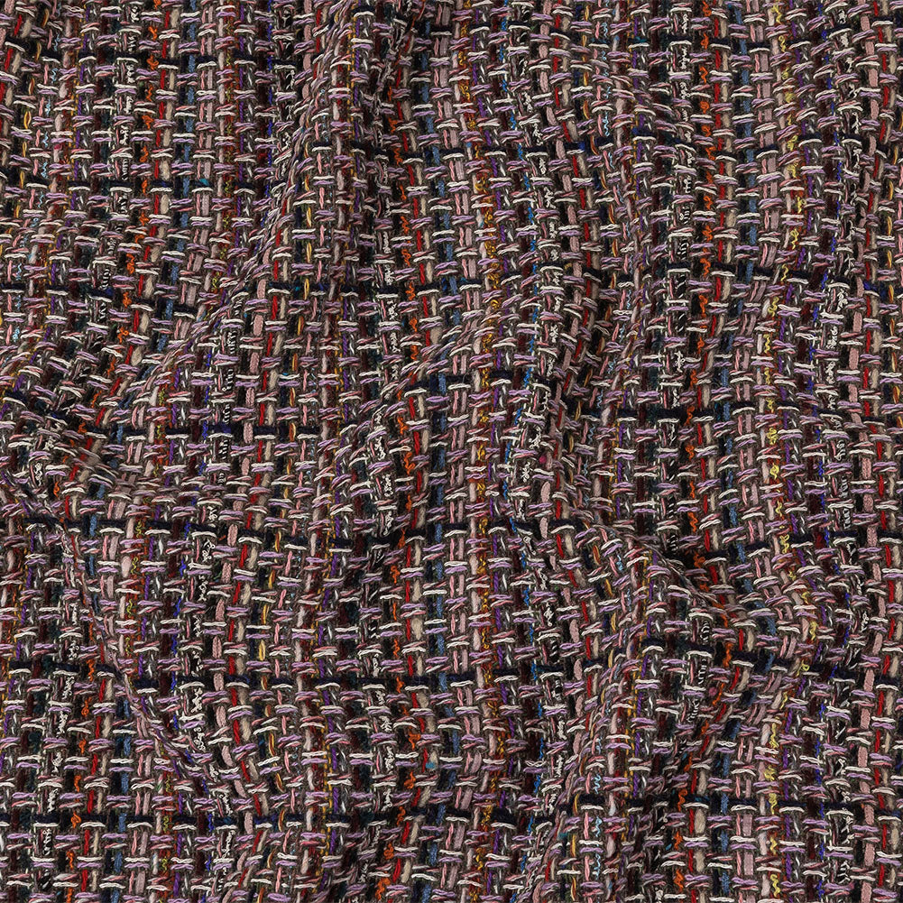 Italian Lilac, Gray and Multicolor Tweedy Plaid Blended Wool Woven - Joann Fabrics