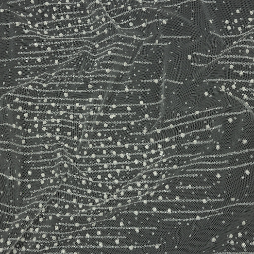3D Puffy Glitter Tulle - White Spotted Striations - Joann Fabrics