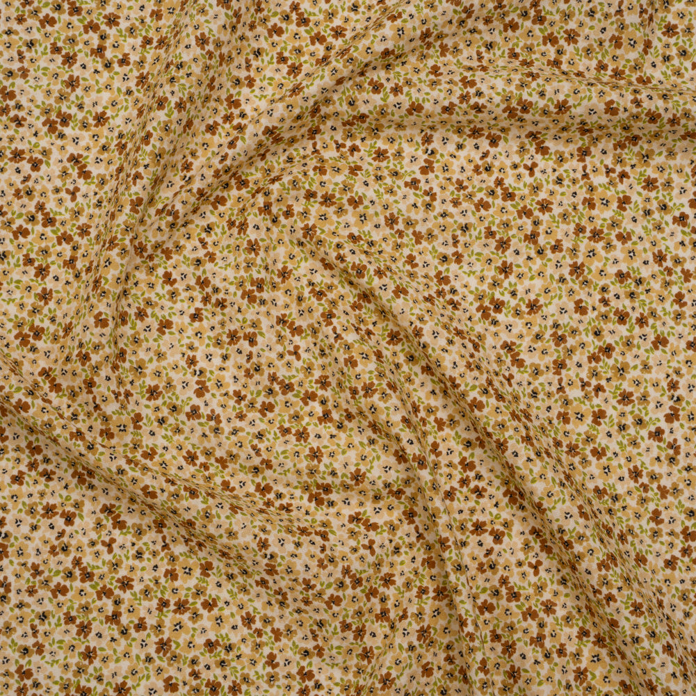 Cotton and Viscose Striped Seersucker - Beige, Tan and Light Green Ditsy Floral - Mood Exclusive Spring’s Sweet Song Print - Joann Fabrics