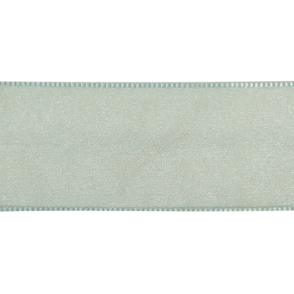 Pale Blue Shimmering Organza Ribbon with Woven Edges - 1.5