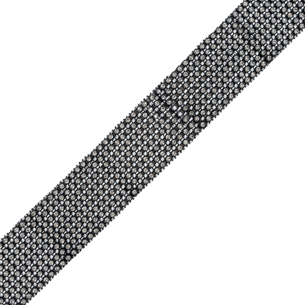 8 Row Black Trimming with Silver Rhinestones - 2