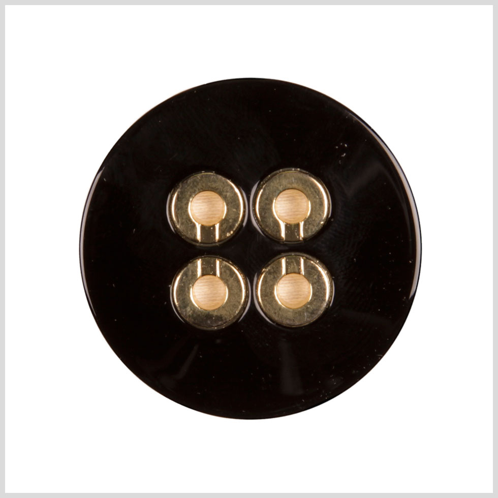 Black Lacquer Gold Metal Button - 28L/18mm - Joann Fabrics