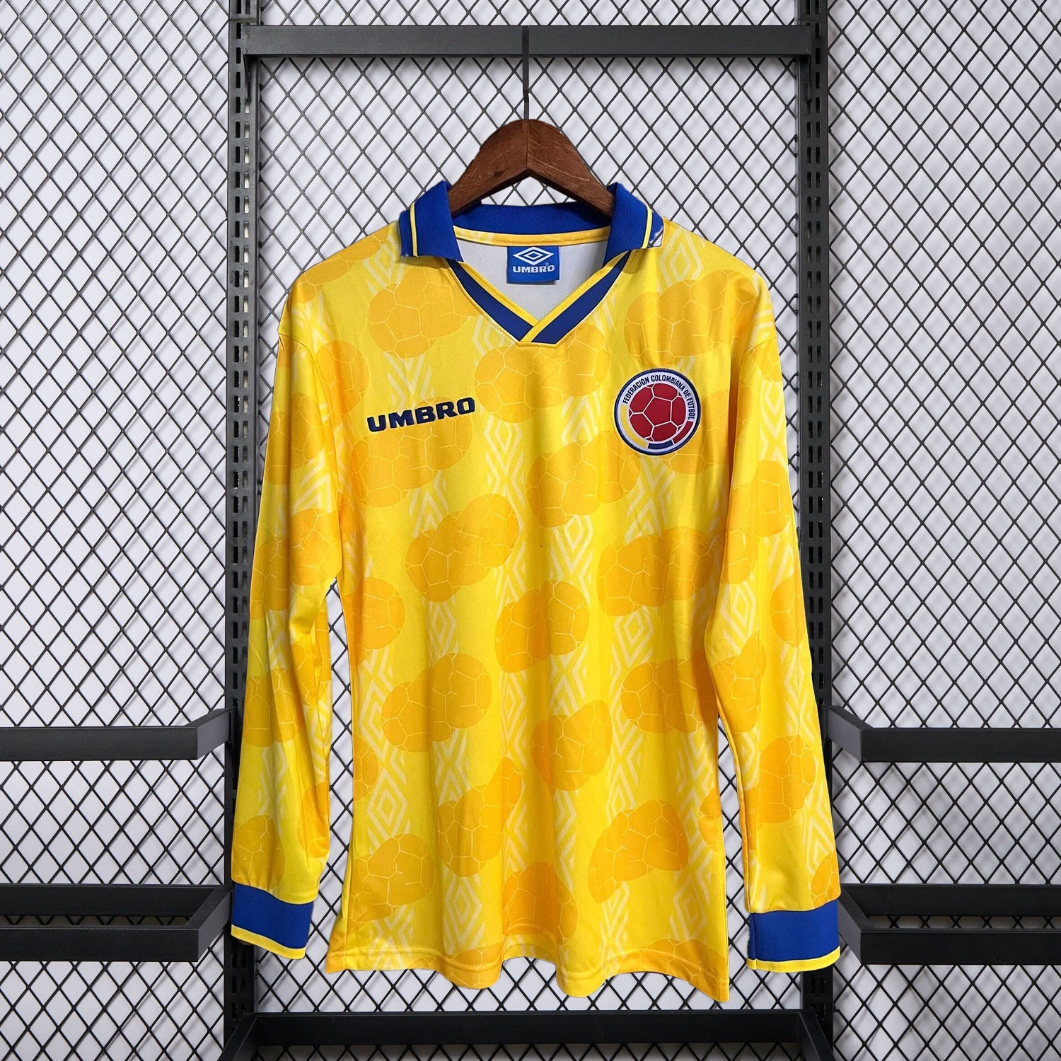 Retro Colombia 1994 Home Long Sleeves Jersey - UnitedFutballJersey