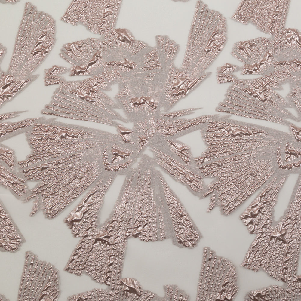Metallic Rose and Warm Gray Large-Scale Burnout Floral Luxury Brocade - Joann Fabrics