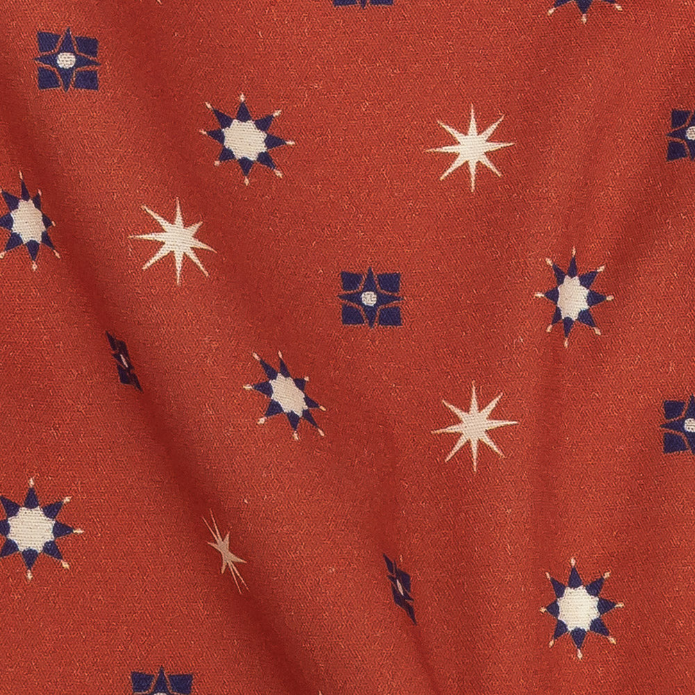 Mood Exclusive Orange Stars n’ Squares Stretch Cotton Poplin - Joann Fabrics