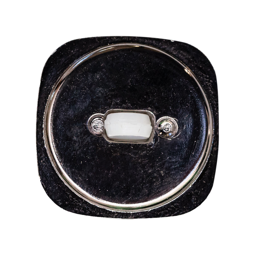 Italian White and Gunmetal 2-Piece Plastic Button - 44L/28mm - Joann Fabrics