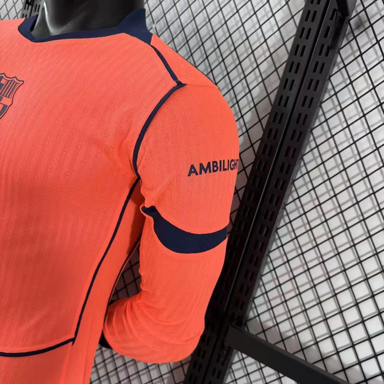 2025/2026 Long Sleeve Player Version Barcelona Third Away Football Jersey 1:1 Thai quality