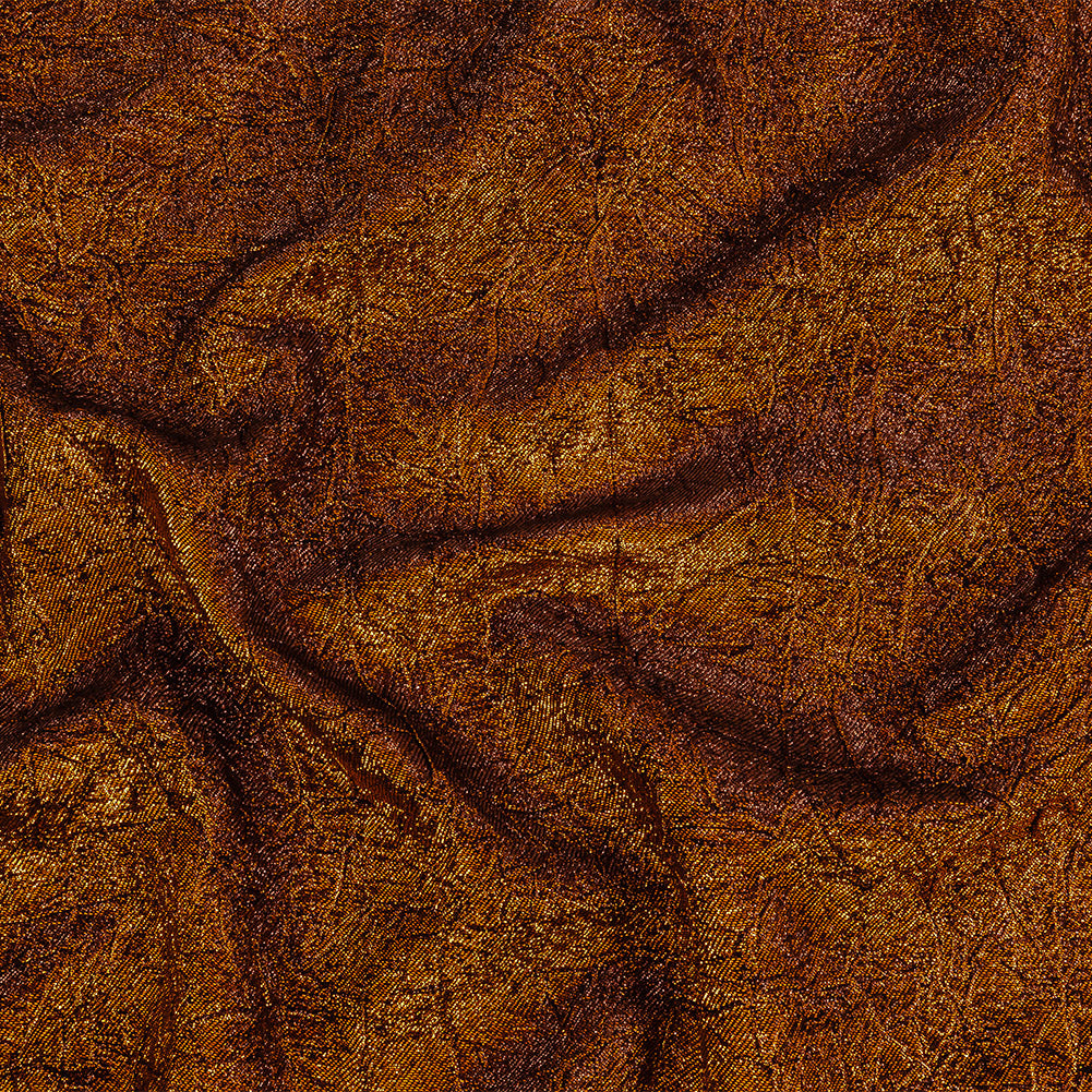 Astrolabe Metallic Copper Crinkled Luxury Brocade with Black Backing - Joann Fabrics