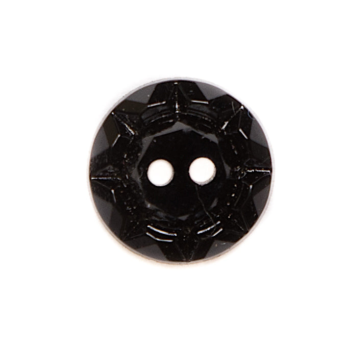 Glass 2-Hole Button - 22L/14mm - Black Pie Crust Rim - Joann Fabrics