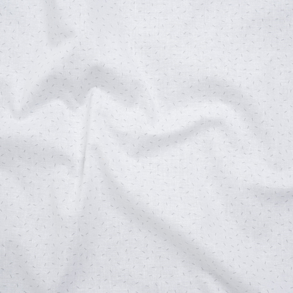 Printed Quilting Cotton by Ghazal Razavi for FIGO Studio - White and Gray Dashes- Dovetail Collection - Joann Fabrics