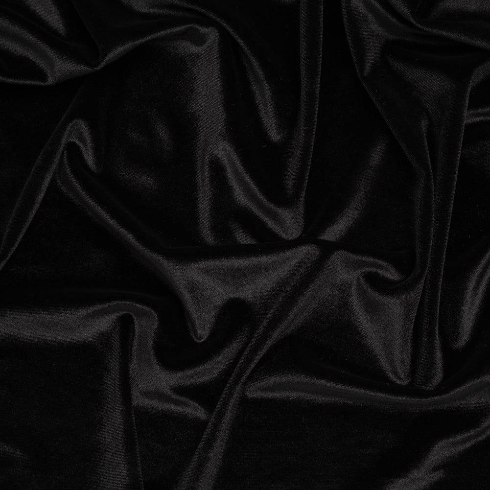 Polyester Velour - Tuxedo Black - Designer Deadstock - Joann Fabrics