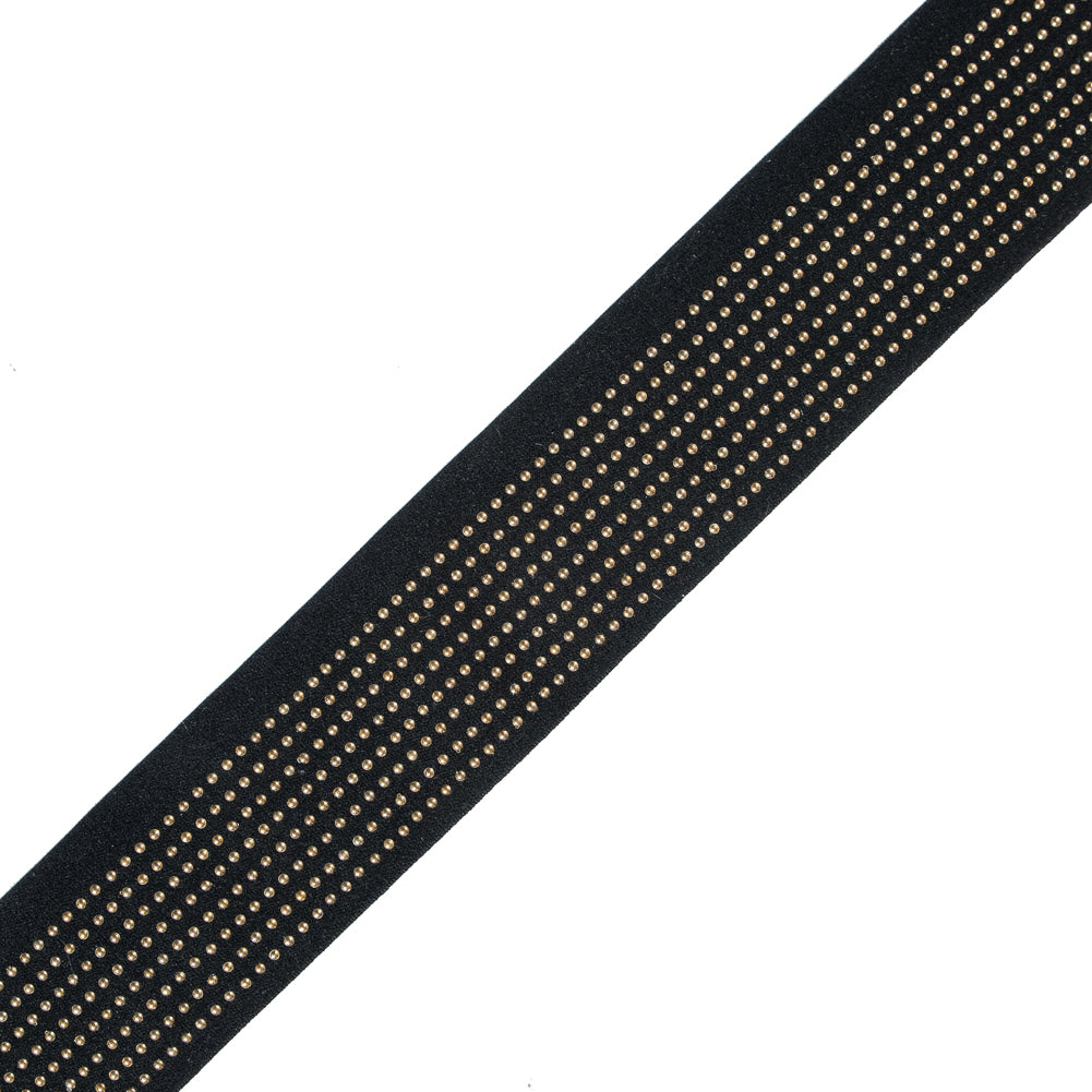Italian Gold Studded Black Elastic Trim - 2