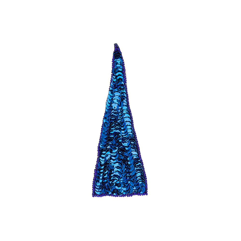 Vintage Magnetic Blue Sequins and Beads Triangle Applique - 4.875