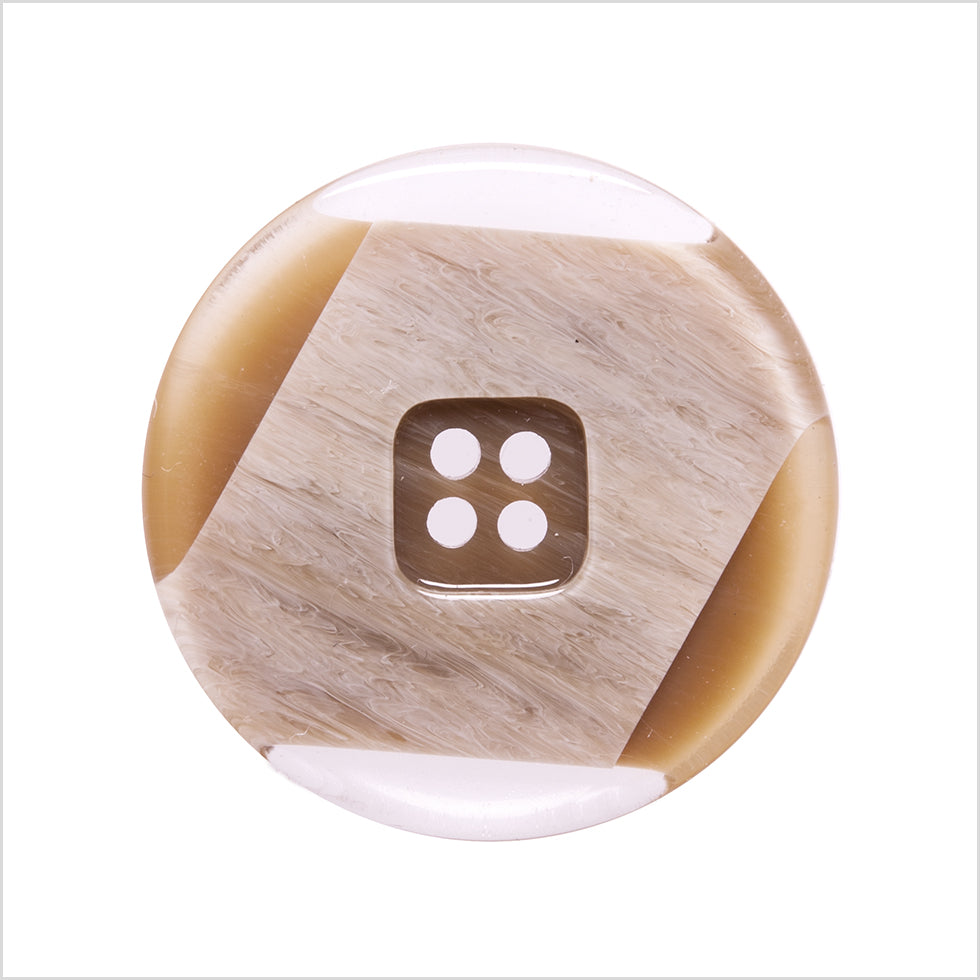 Italian Brown Abstract Semi-Clear 2-Hole Plastic Button - 44L/28mm - Joann Fabrics