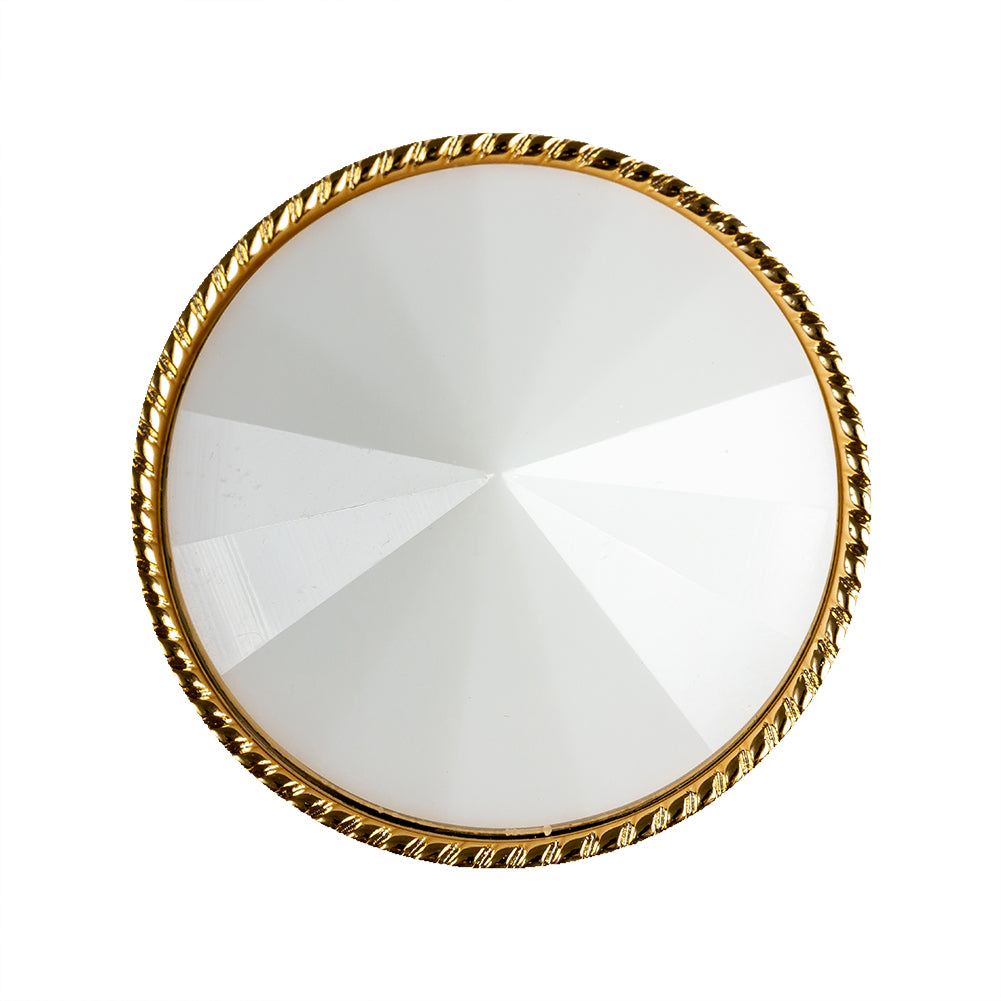 White and Gold 2-Piece Cone-Shaped Shank Back Button - 45L/29mm - Joann Fabrics