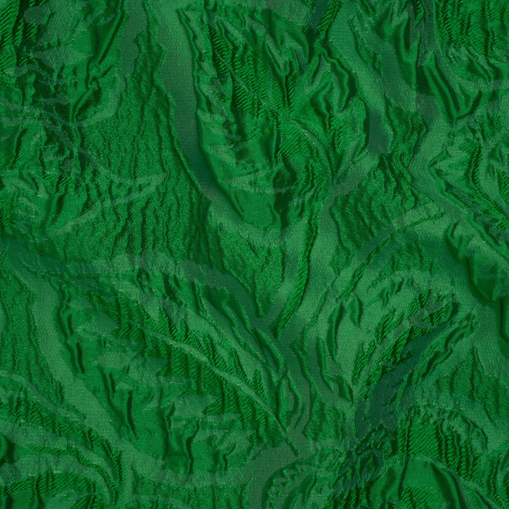 Polyester Brocade - Monochrome Kelly Green Roses and Leaves - Joann Fabrics