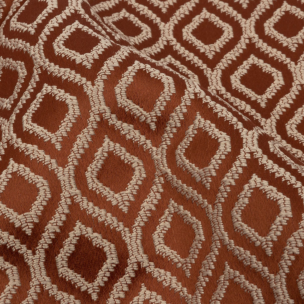 Drapery Jacquard - Rust Simple Ogees - British Imported - Joann Fabrics
