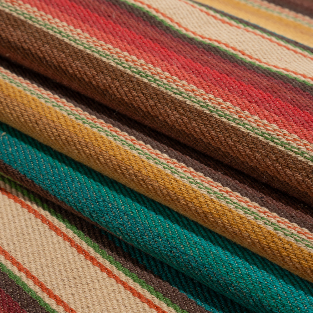 Arizona Red, Yellow Ochre and Turquoise Gradient Stripes Cotton Twill - Joann Fabrics