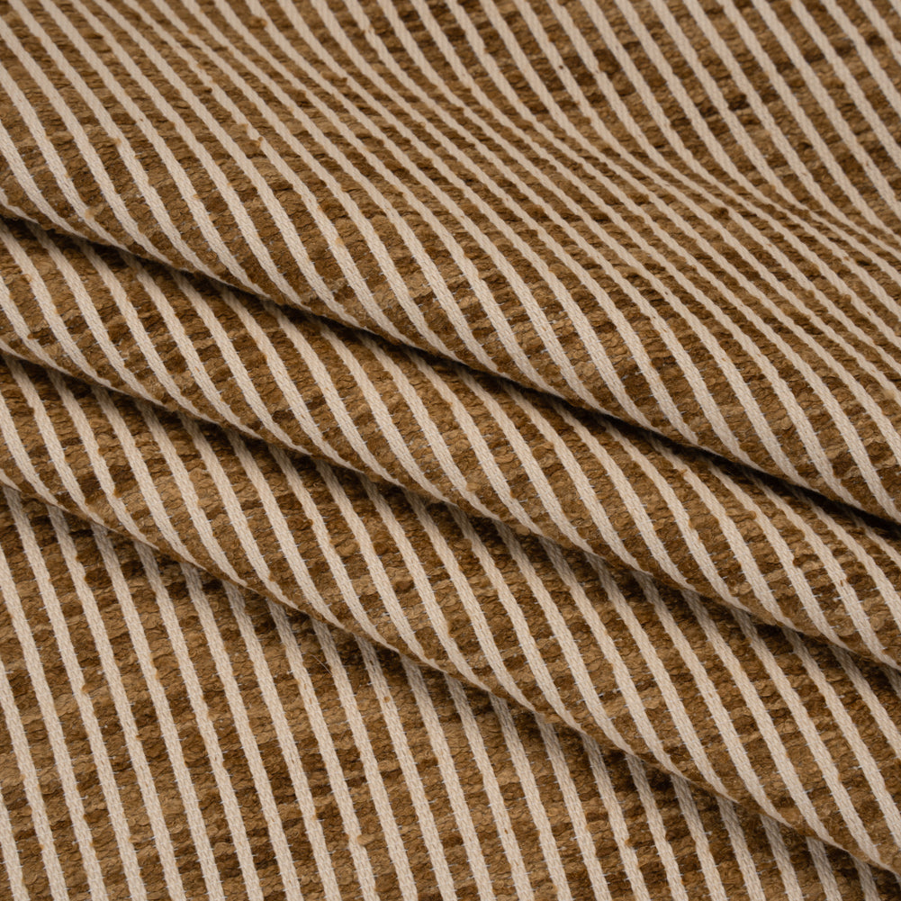 Polyester Boucle Woven - Caramel Stripes - British Imported - Joann Fabrics