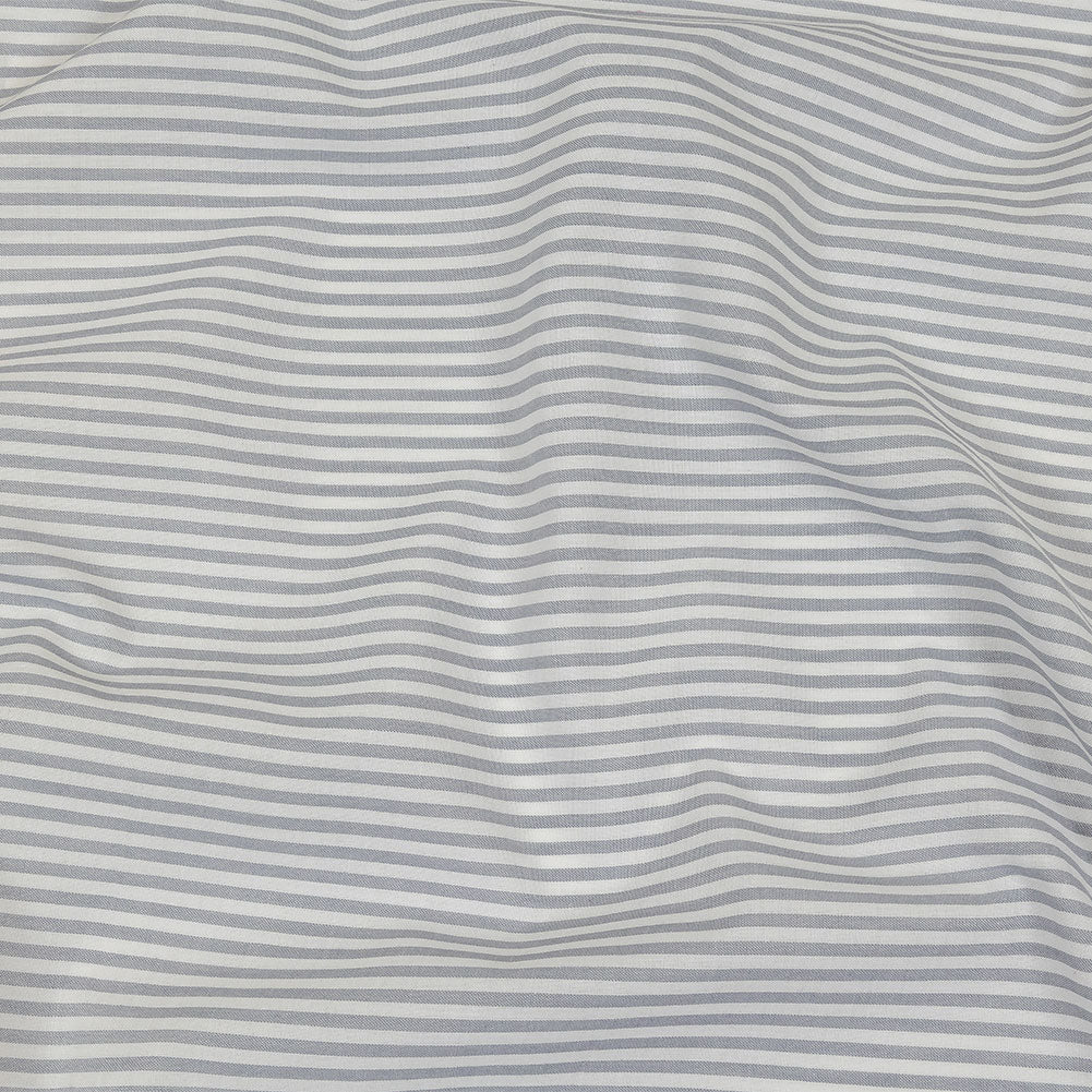 White and Blue Gray Candy Striped Cotton and Polyester Shirting - Joann Fabrics