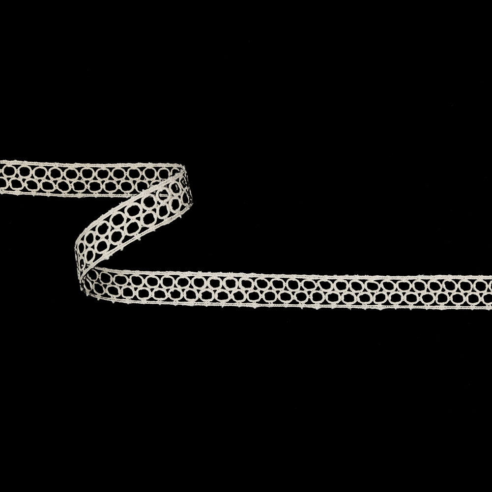 White Circles Venise Lace Trim - 0.625