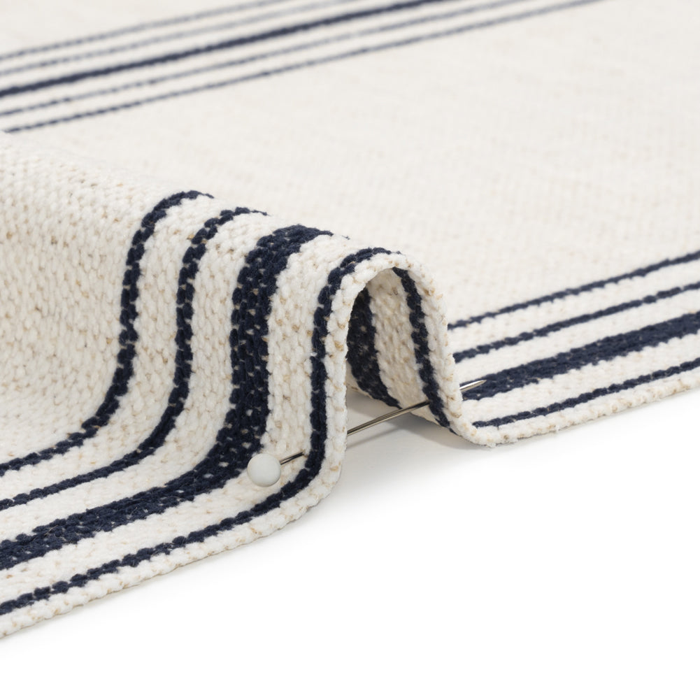 Crypton Indigo on White Striped Stain Resistant Polyester and Linen Chenille Upholstery Woven - Joann Fabrics