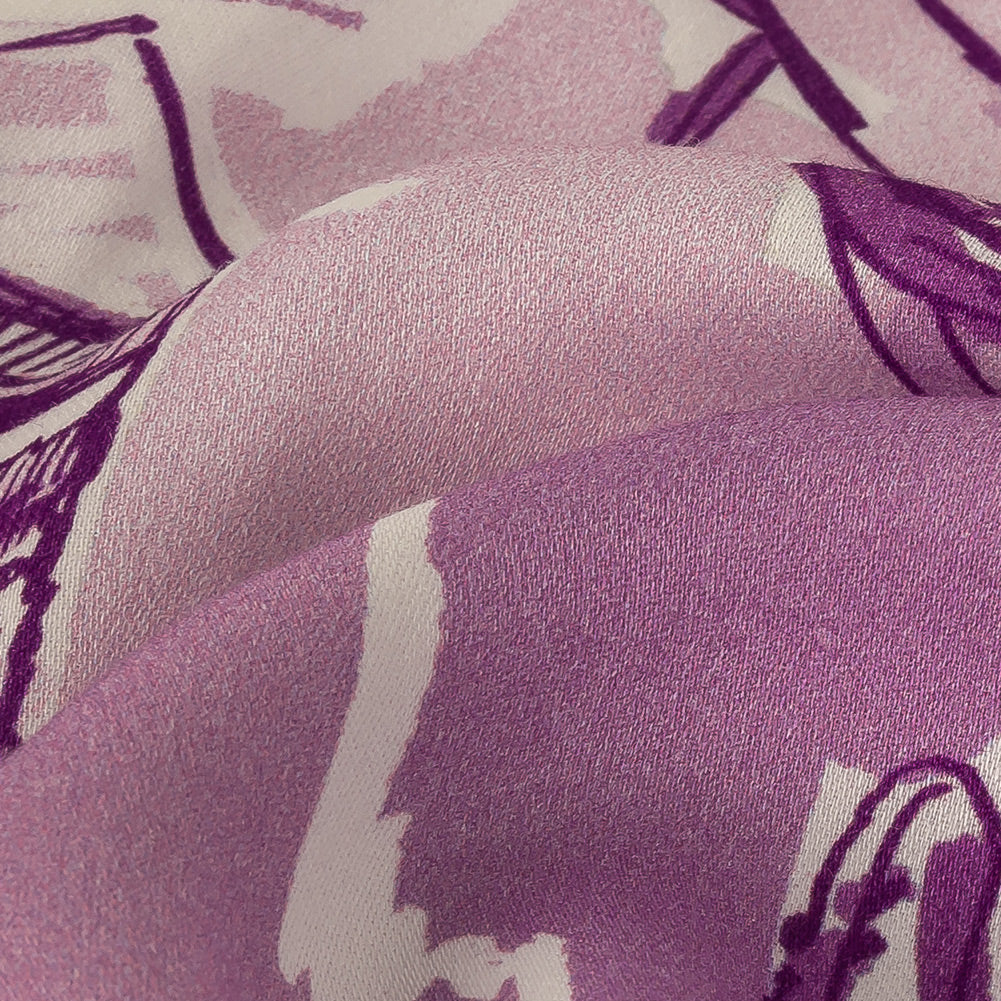 Rayon Challis - Lilac Indoor Spaces - Where You're Planted Print - Mood Exclusive Wisteria Collection - Joann Fabrics
