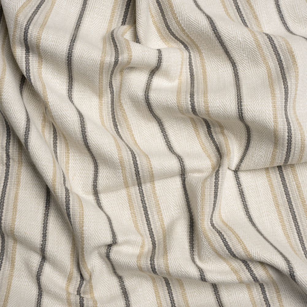 Polyester and Cotton Twill - Fawn Herringbone Stripes - British Imported - Joann Fabrics
