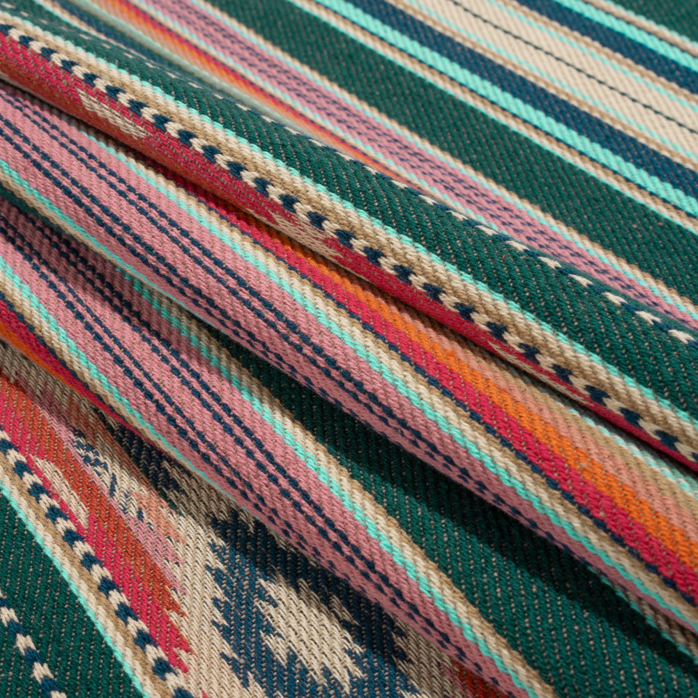 Arizona Teal Spiked Diamonds Southwestern Stripe Cotton Twill - Joann Fabrics