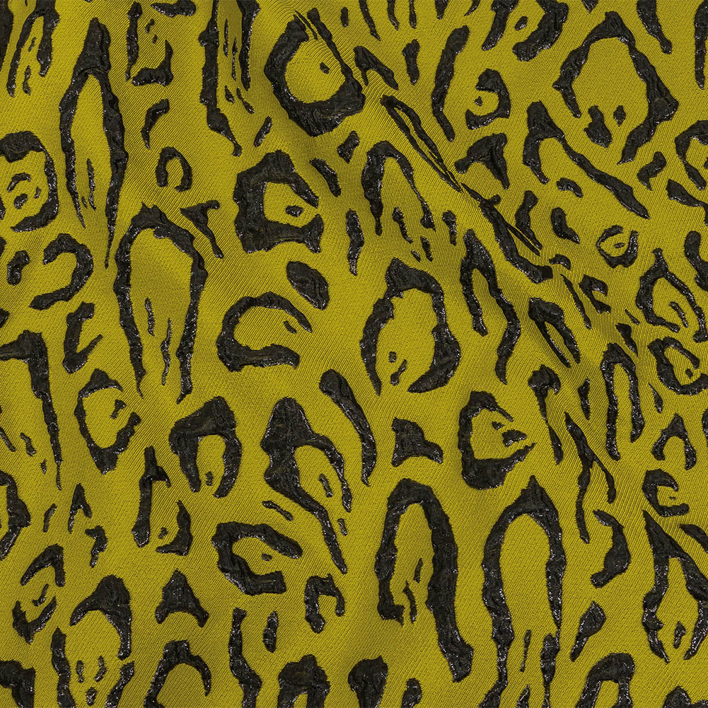 Metallic Black and Mustard Animal Spots Luxury Brocade - Joann Fabrics