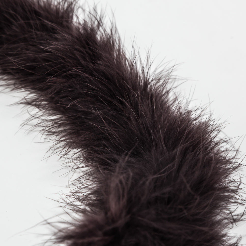 Brown Marabou Feather Scarf - 33