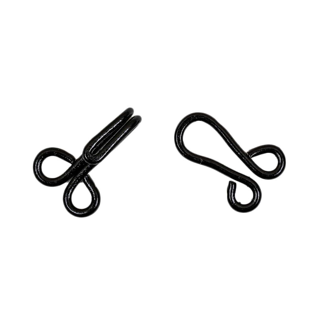 Black Metal Hook and Eye Closure - 0.625