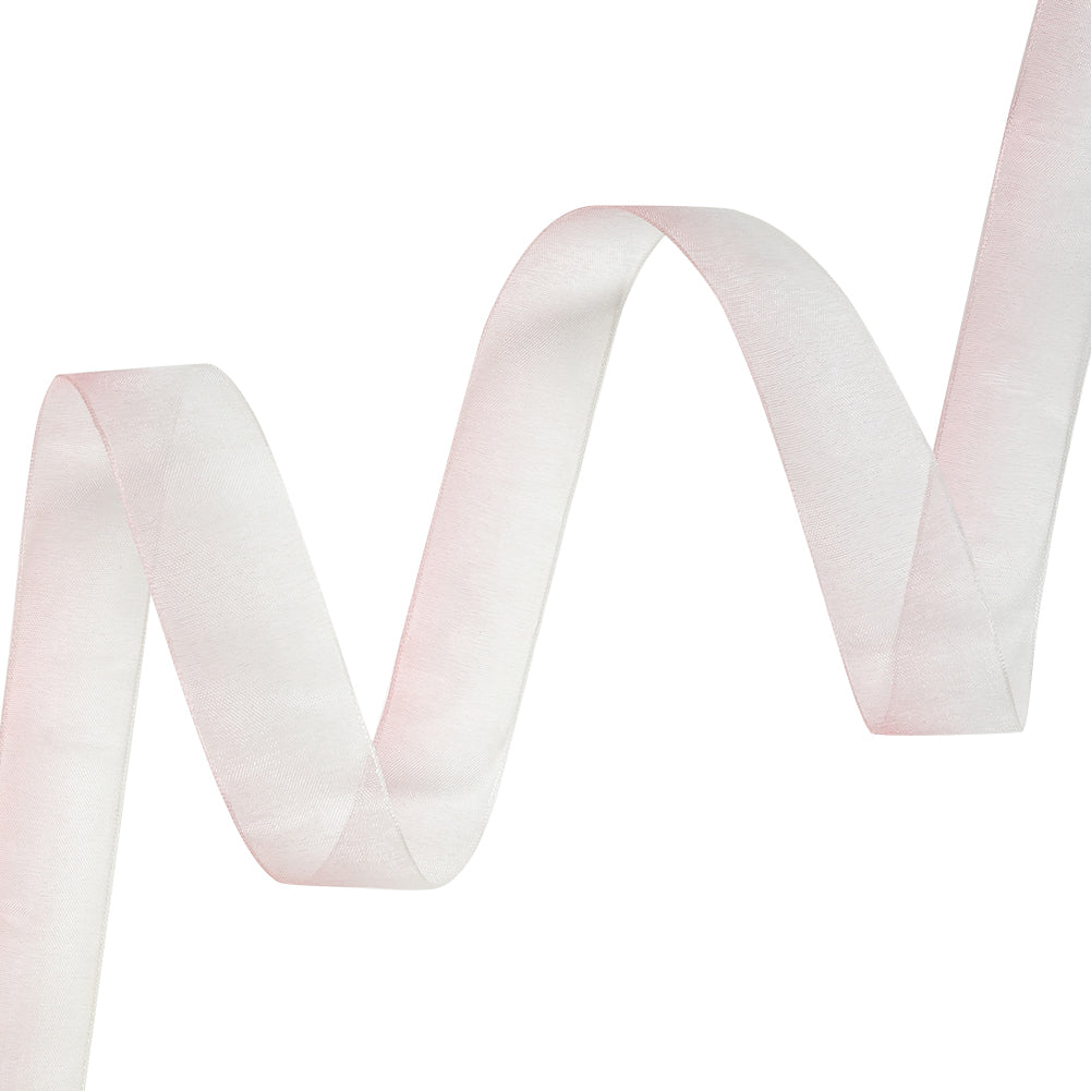 Sheer Pink and White Alyssum Ombre Ribbon - 0.875