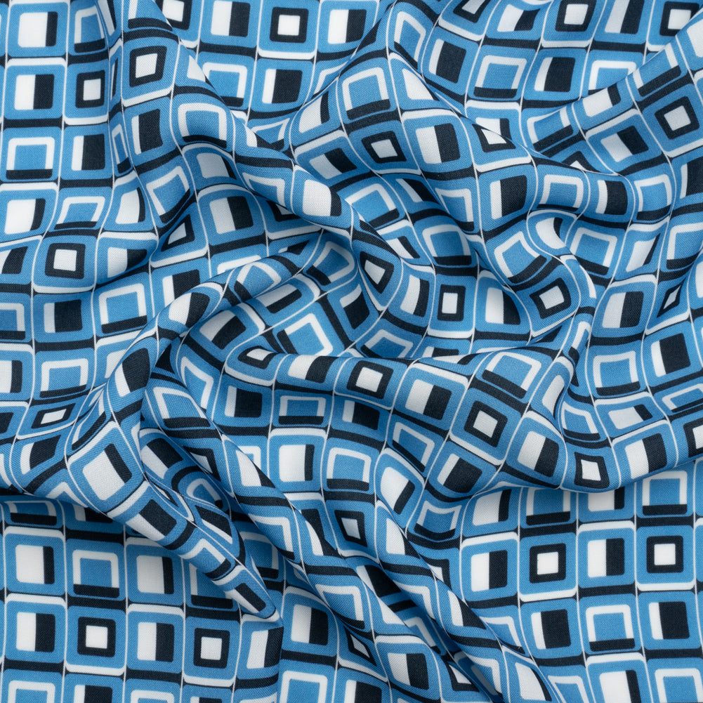 Mood Exclusive Blue Checkerboard Cadence Drapey Viscose Woven - Joann Fabrics