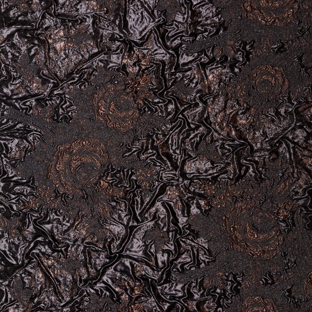 Metallic Two Penny and Black Floral Luxury Double Layer Orangza Brocade - Joann Fabrics