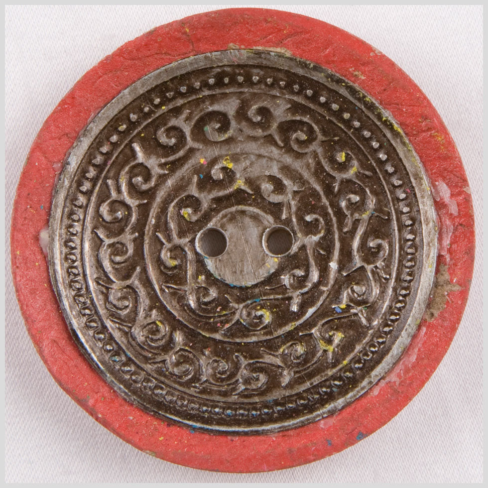 Red and Silver Foiled 2-Hole Coconut Button - 74L/47mm - Joann Fabrics