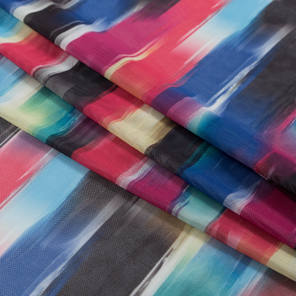 Multicolor Abstract Printed Stretch Mesh - Joann Fabrics