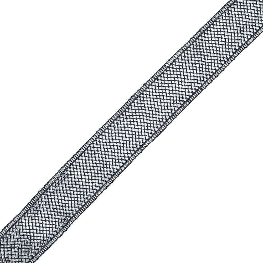Charcoal European Cotton Crochet Trim - 1.5