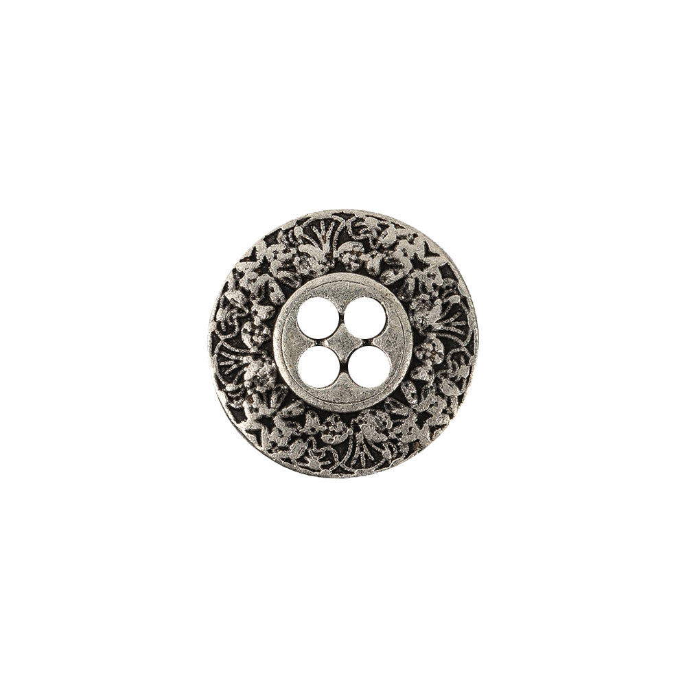 Italian Silver Floral Metal Button - 24L/15mm - Joann Fabrics