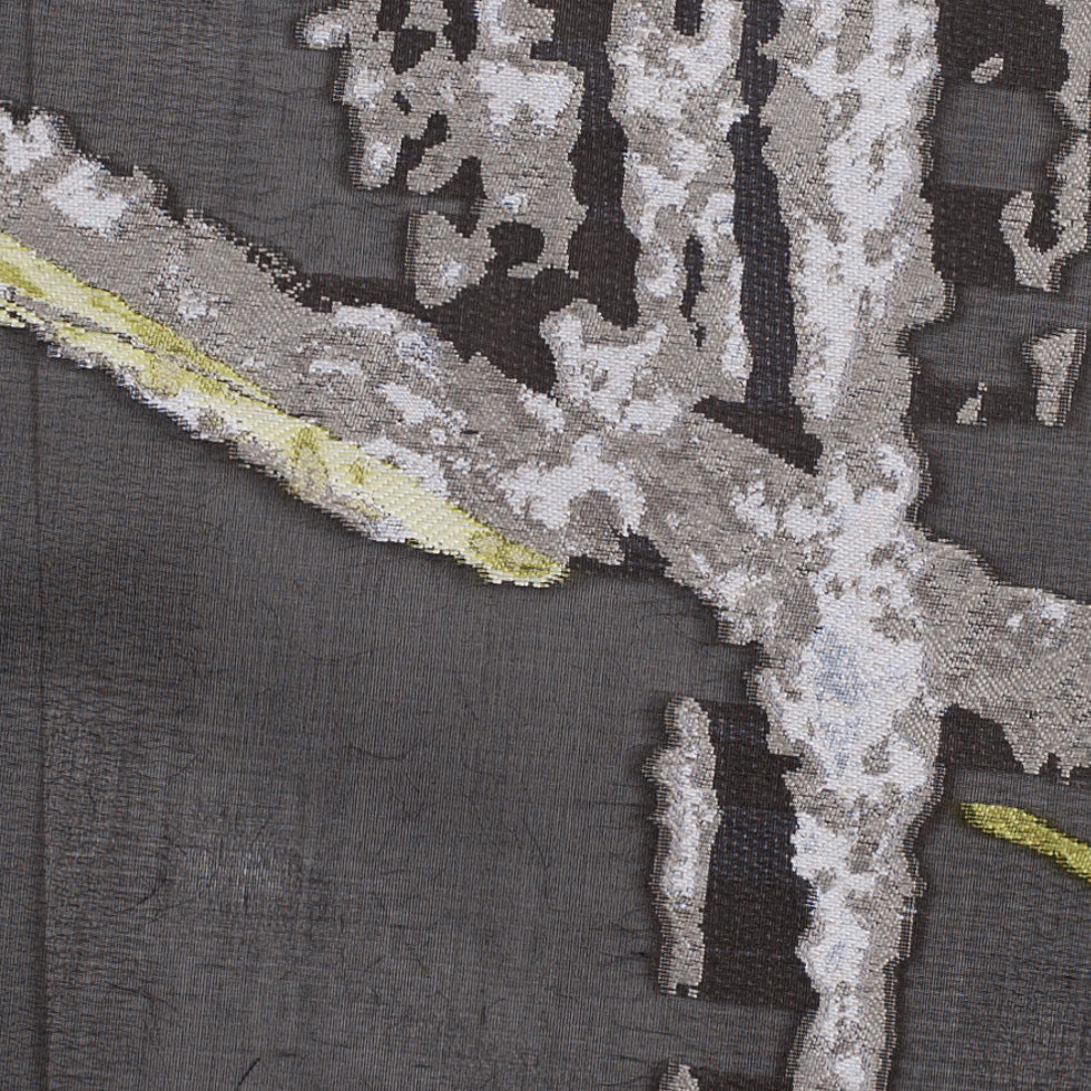 J. Mendel Silver and Macaw Green Abstract Burnout Organza Panel - Joann Fabrics