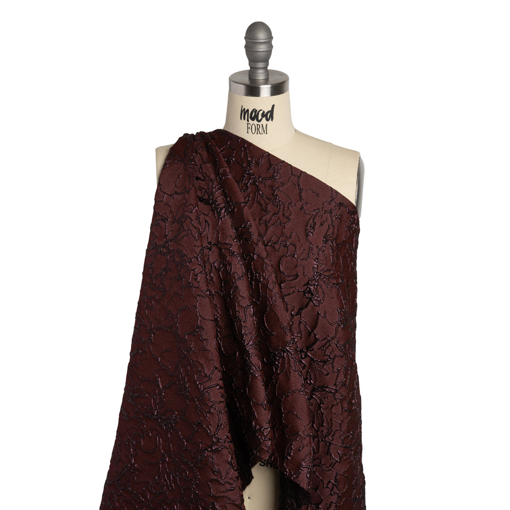 Metallic Luxury Brocade - Burgundy Floral Outlines - Joann Fabrics