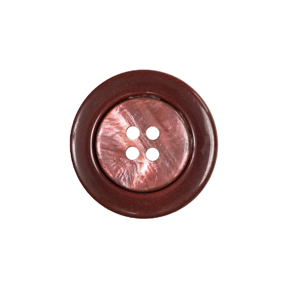 Russet Iridescent Marbled 4-Hole Set-in Button with Burgundy Rim - 33L/21mm - Joann Fabrics