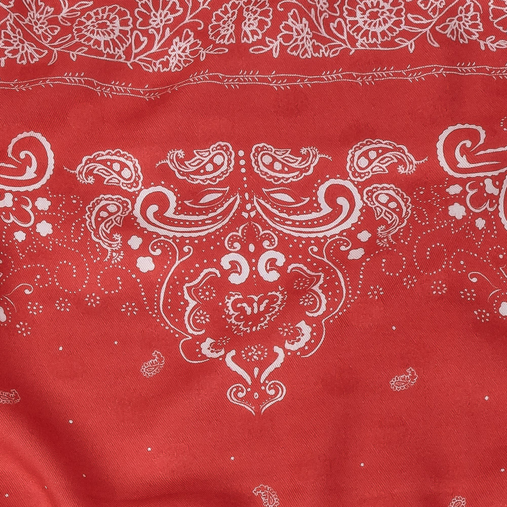 Polka Dotted Viscose Jacquard Panel - Hot Coral Floral Bandana - Mood Exclusive Dauntless Disguise - Joann Fabrics