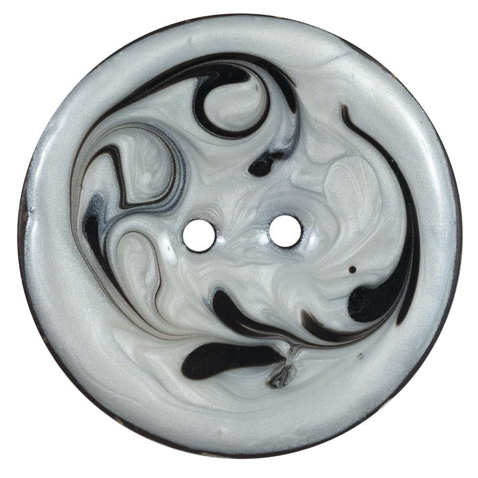 Italian Black and Ivory Swirl 2-Hole Button - 64L/40.5mm - Joann Fabrics