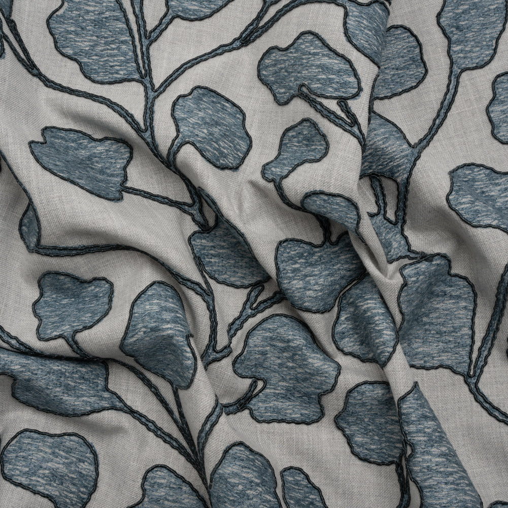 Denim Branches Corded and Embroidered Drapery Woven - Joann Fabrics